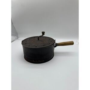 vintage hand-cranked metal popcorn maker